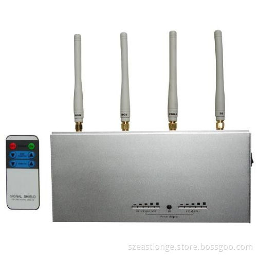 4 Antennas Remote Control Jammer For Custom , 1 - 15m Jamming Range